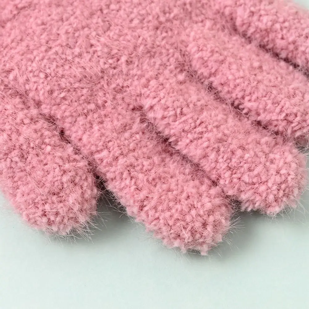 

2Pairs Gift Cute Children's Warm Gloves Soft Heart Shaped Baby Knitted Mittens Breathable Keep Warm Solid Gloves Winter