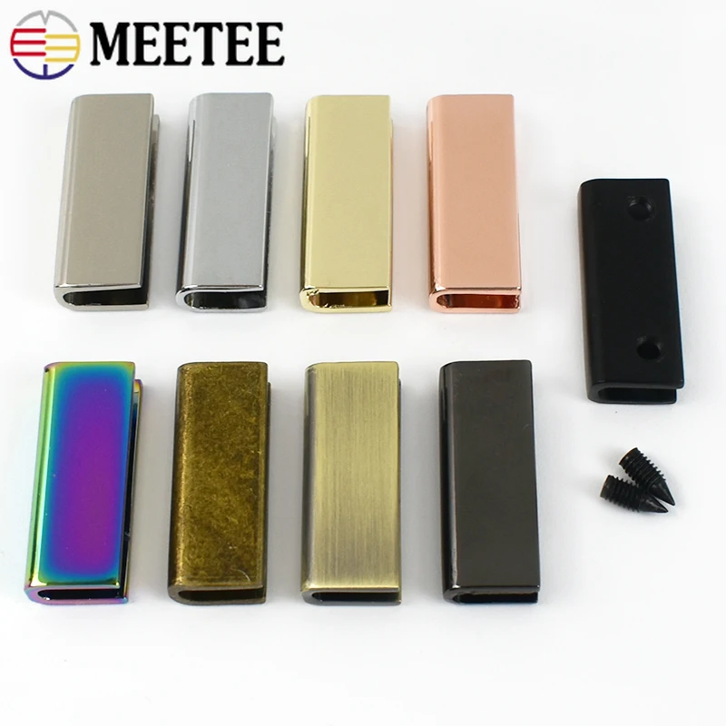 5/10/20Pcs 25mm Belt End Caps Metal Buckles Ribbon Leather Clips Buckle Purse Decorate Screw Cover Edge Clasp Hardware Accessory
