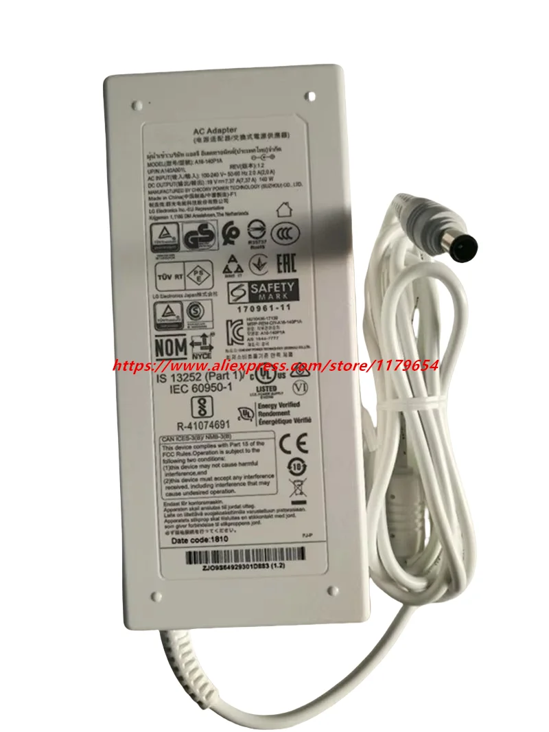 140W 19V 7.37A LCAP31 A16-140P1A ADS-150KL-19-3 Original AC DC Adapter For LG MONITOR 32BL95U LG 34GK950G 34GK950F 34GK950F-B