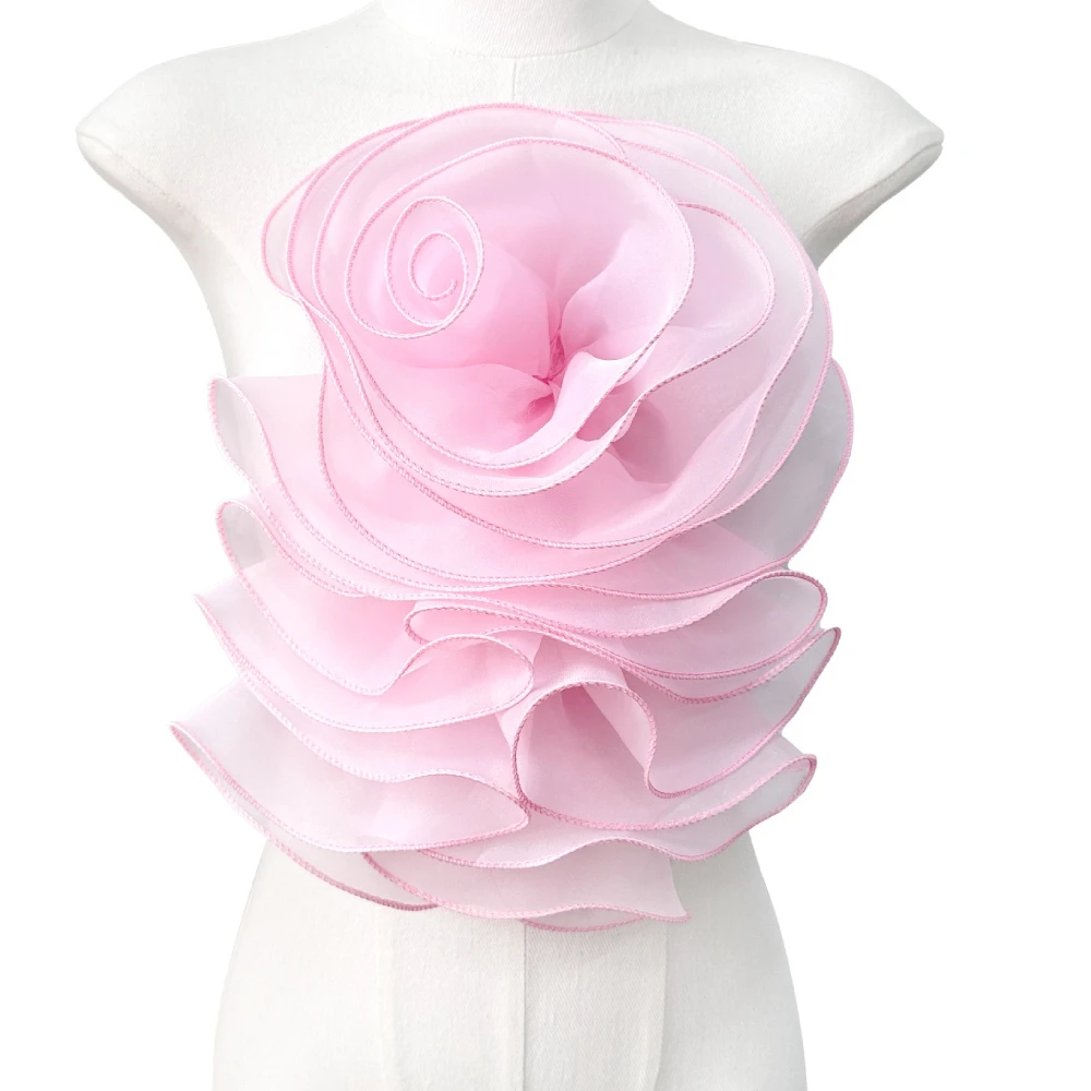 Mehrschichtige Chiffon-Rosen-Blumen-Brosche, Modeschmuck, Hochzeit, Party, exquisite handgefertigte, elegante Anstecknadeln für Damen-Accessoire – Detail 3