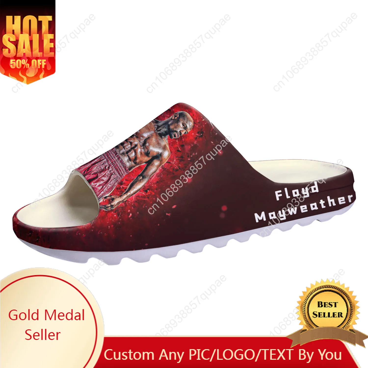 Floyd Mayweather Undefeated Boxing Champ Soft Sole Sllipers Home Clogs Custom Step On Water Shoes Mens Womens Teenager Sandals