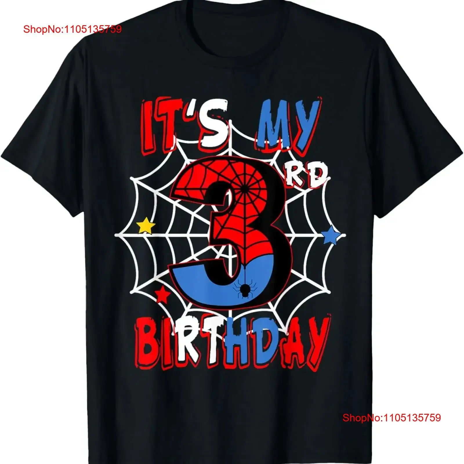 

Футболка «Это мой 3-й день рождения с изображением паука» для вечеринки, забавная винтажная стираная универсальная дышащая повседневная уличная одежда с графическим рисунком, растянутая
