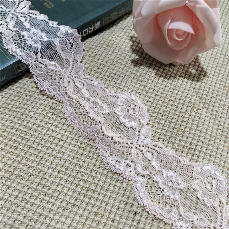 S2508 Jinammonia 5CM Light Pink Wave Elastic Lace Clothing Sleeve Splicing Accessories