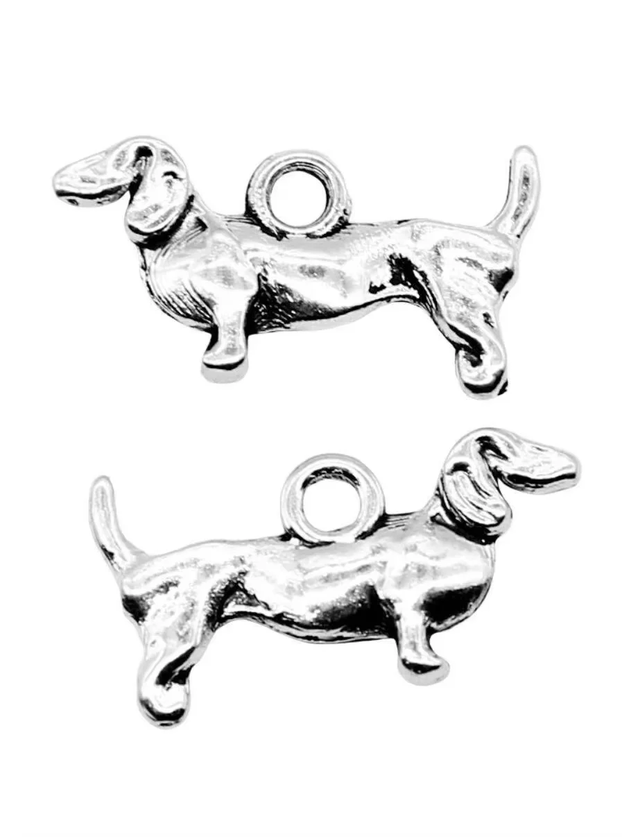 

30pcs 10x18mm Zinc Alloy matel tibetan silver dog design pendants for handmade HW3462