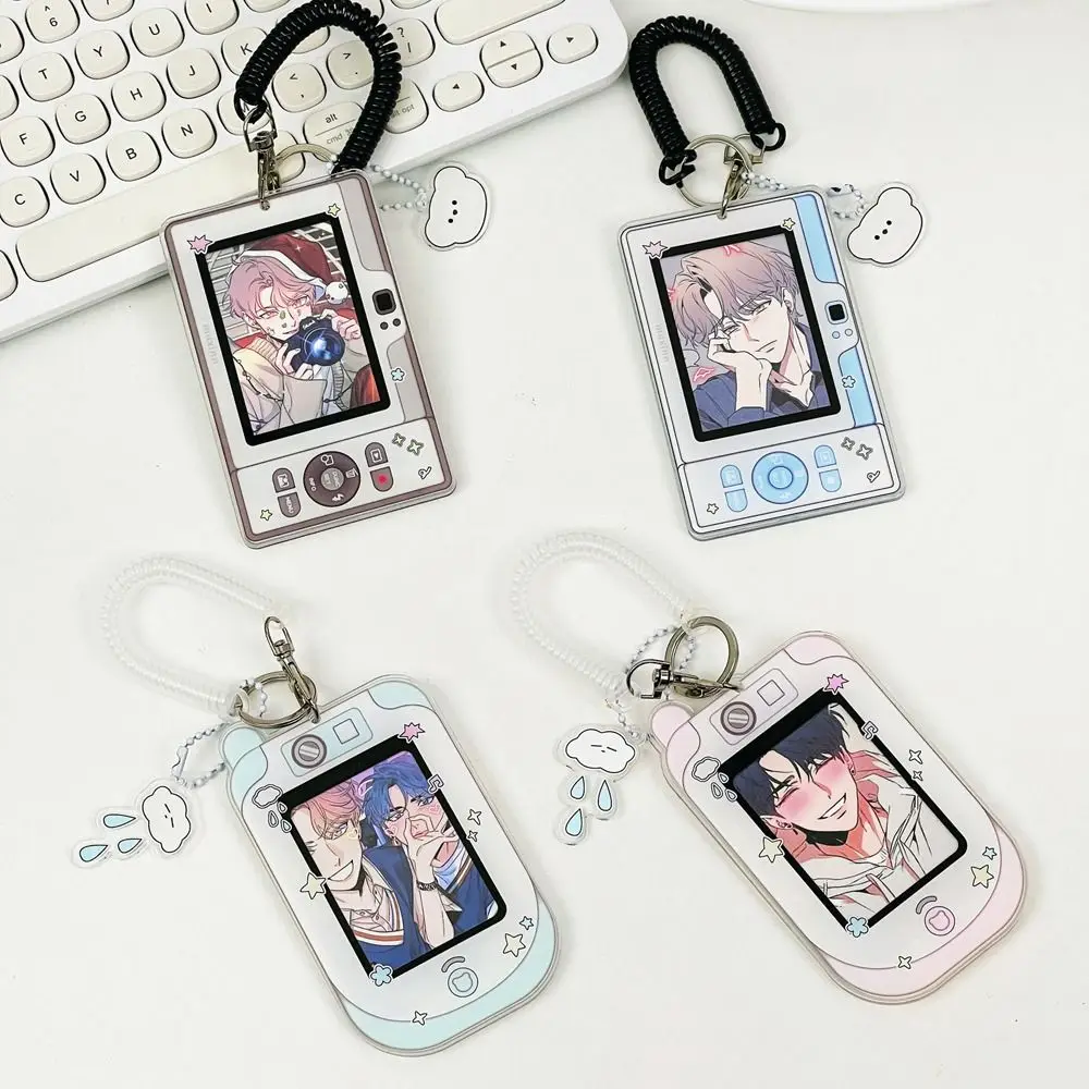 Cartoon Mobile Shape Photocard Holder Photo Frame Acrylic Idol Picture Protector ID Cards Kawaii Photo Card Cover Bag Pendant