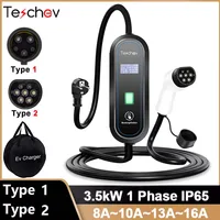 Teschev 220V 230V J1772 Type1 EV chargeur 3.5kW Type2 câble de charge Portable 16A EVSE Station de charge pour véhicules électriques 1
