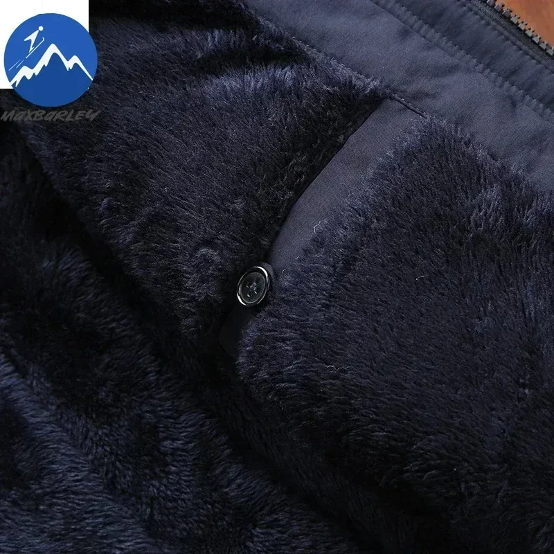 الشتاء الصوف سترة طويلة رجالي عادية رشاقته الأعمال الدافئة القطن معاطف موضة مقنعين في الهواء الطلق الثلوج الباردة حماية معطف سترات