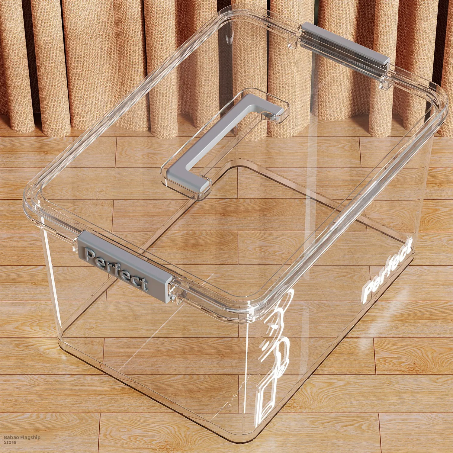 

Large Capaci Acrylic Storage Box Transparent Toy Book Clothing Sed Storage Container Home Use Sna Organizer Box