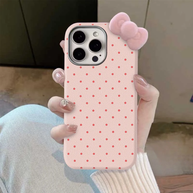 Case For Vivo Y18 Y03 Y16 Y21 Y100 Y17 Y36 Y17s Y11 Y51 Y22 Y28 Y20 Y27 Y16s Y15 Y15s Y12 Cute 3D Doll Point Dot Bow Soft Cover