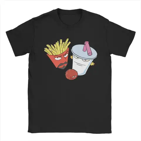 Leisure Frylock Meatwad Master Shake Aqua Teen Hunger Force T-Shirts Men Round Neck T Shirts  Short Sleeve Tee Shirt Clothing
