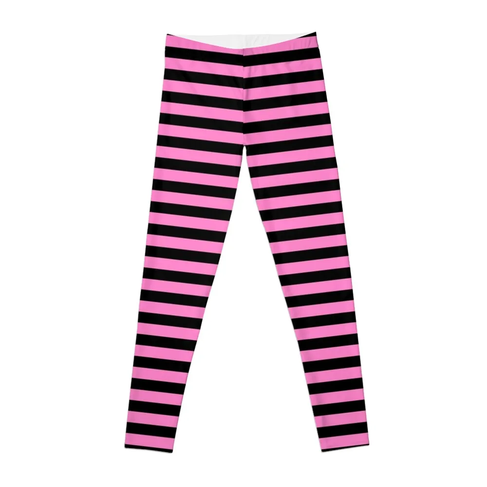 

Neon Pink and Black | Stripes | Halloween Outfit Leggings Tight fitting woman leggins push up woman Womens Leggings