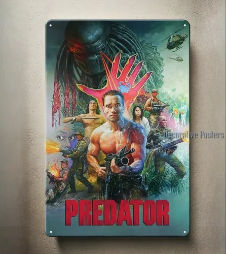 Predator Arnold Schwarzenegger Movie Metal Poster Tin Sign - 20x30cm Plate
