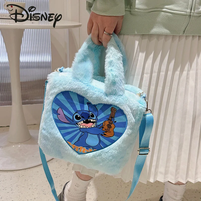 Disney Strawberry Bear New Women's Crossbody Bag Fashion Large Capacity Plush Shoulder Bag High Quality Cartoon Cute Handbag