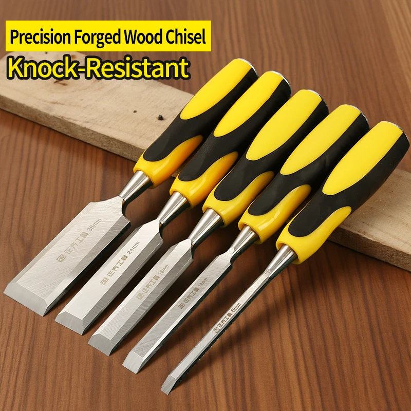 Professional Wood Chisel 6-38mm Steel for Woodworking Flat Chisels DIY Woodworking Ergonomic Woodcut Carving Tools