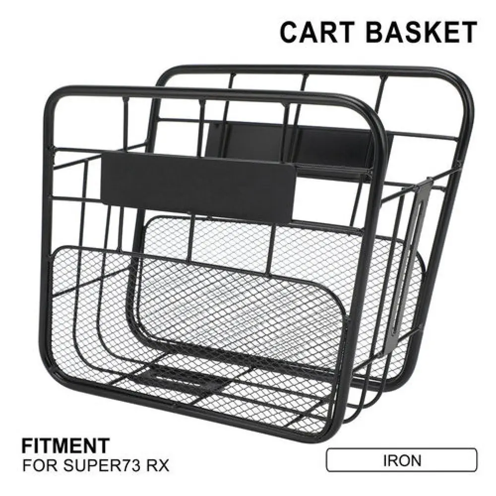 

Electric Bicycle Center Mounted Cart Basket Durable Detachable Riding For SUPER73 RX Scooter Modification Accessories Black Iron