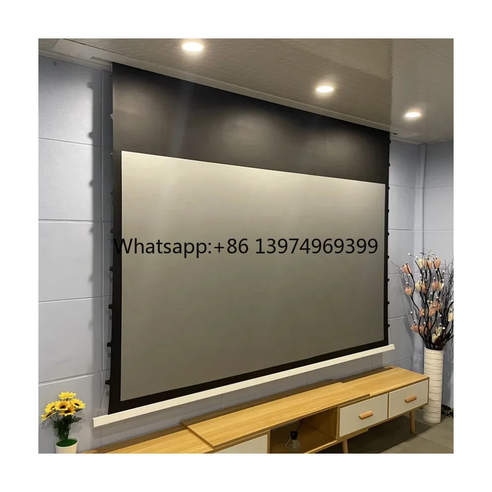 Electric In-Ceiling Tab-Tension Projection Screen, 100