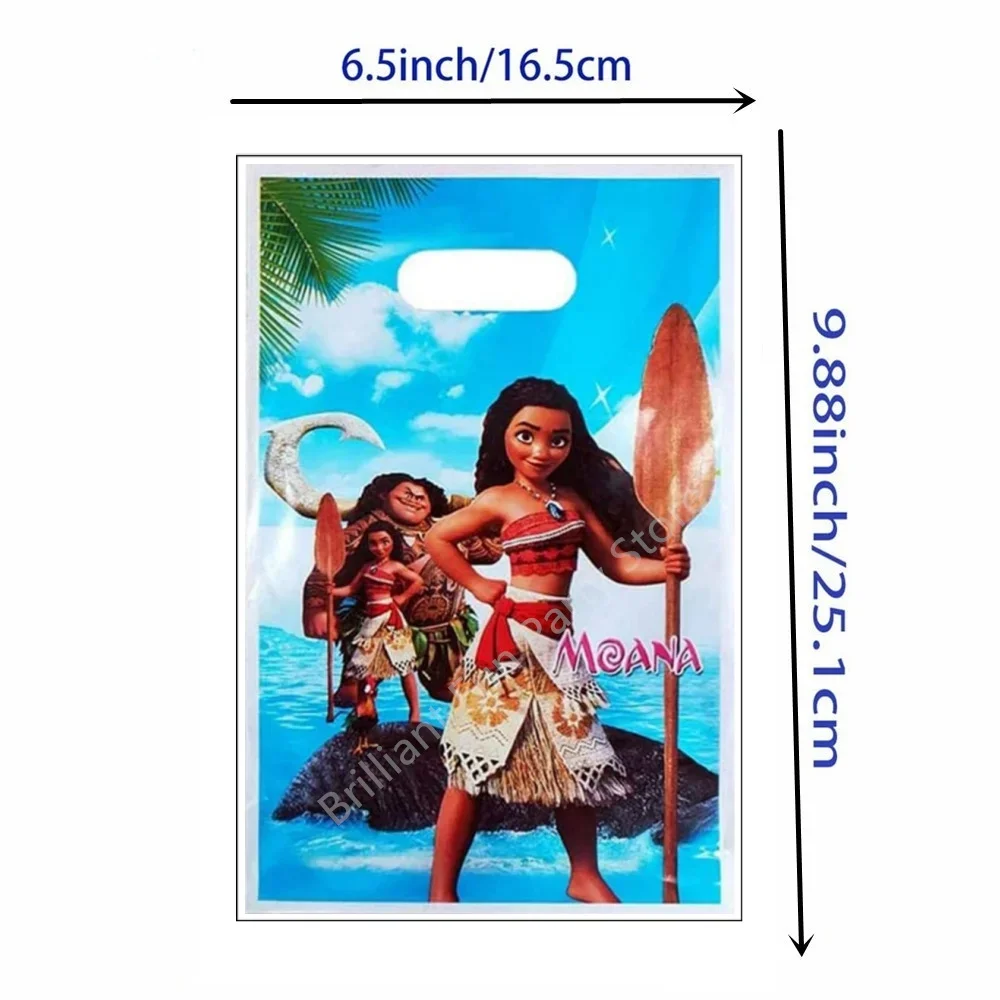 10pcs Disney Moana Printed Tote Bag Anime Cartoon Children Birthday Party Supplies Decorated Candy Gift Bag Halloween Candy Bag