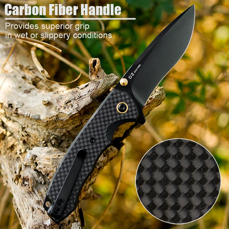 FORESAIL D2 Steel Sharp Folding Knife Outdoor Camping Hunting Cutting Survival Hiking Kitchen Fruits Pocket Clip EDC Tool Knife view 3