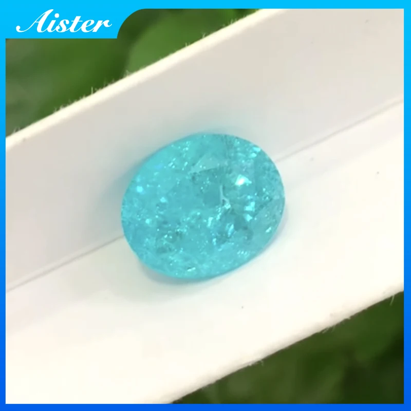 

Верхняя овальная форма, треснутый лед, выращенный в лаборатории турмалин Параиба, драгоценный камень для самостоятельного изготовления ювелирных изделий, материал на выбор, сертификат AGL