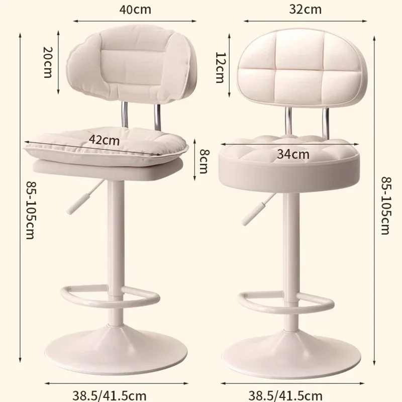 Кремовый стиль, барные стулья для приема, скандинавский офис, современные вращающиеся барные стулья, высокий табурет, минималистичный дизайн, барная мебель