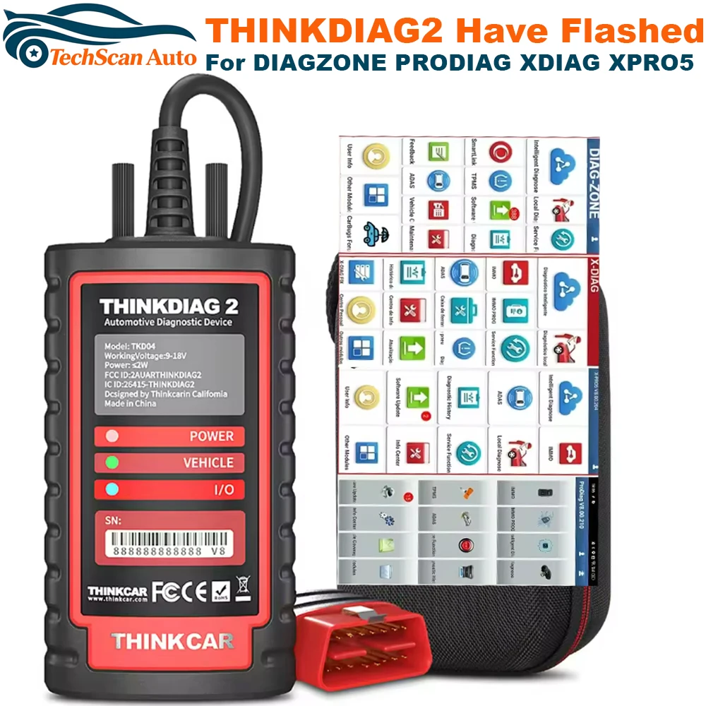 THINKCAR Thinkdiag 2 Support Diagzone XDiag Prodiag XPRO5 Software Support CAN FD Protocol All System Diagnostic PK DBScar 7 VII