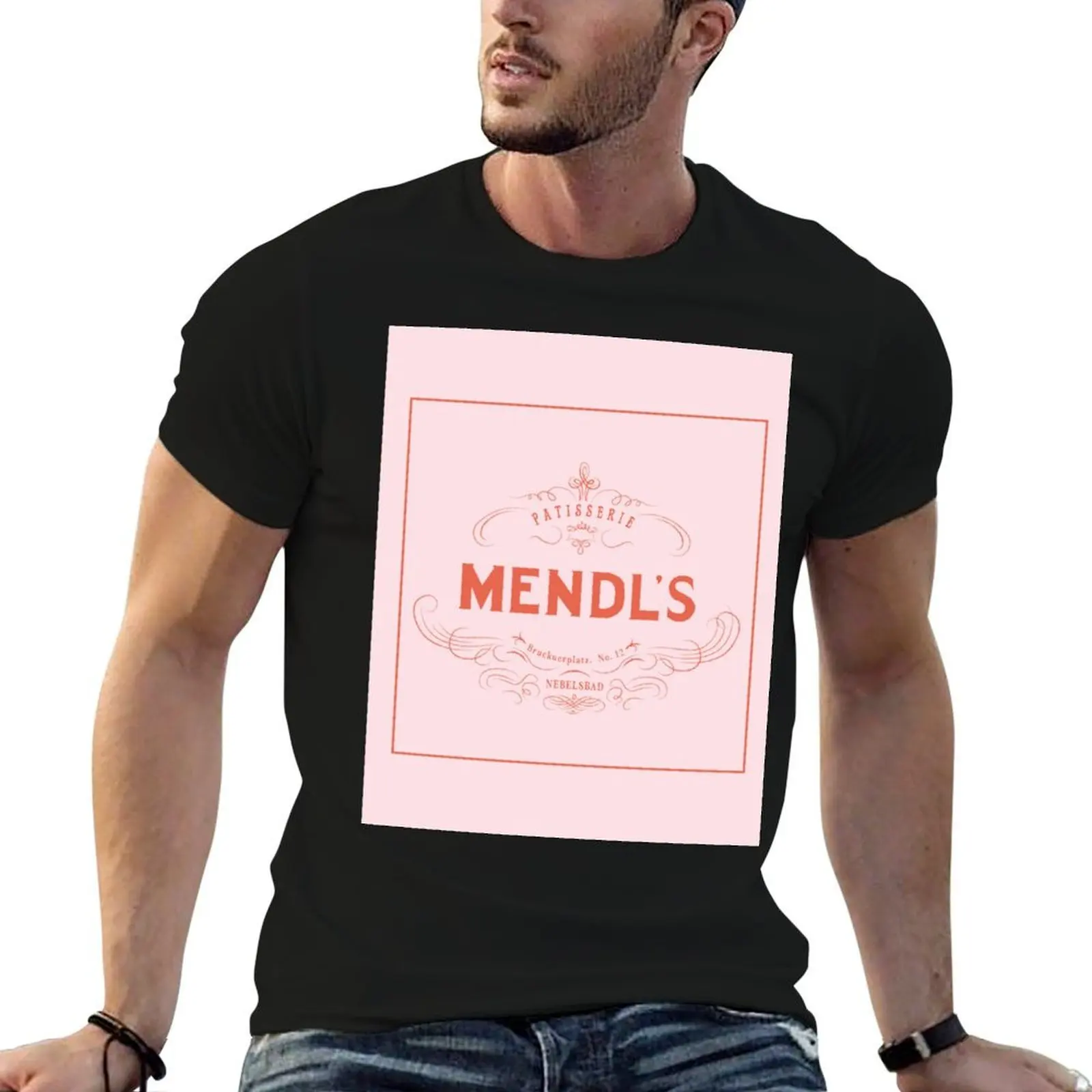 

Grand Budapest Hotel - Mendl's Patisserie Logo T-Shirt t shirt men 100% cotton luxury brand essential t shirt T-Shirt