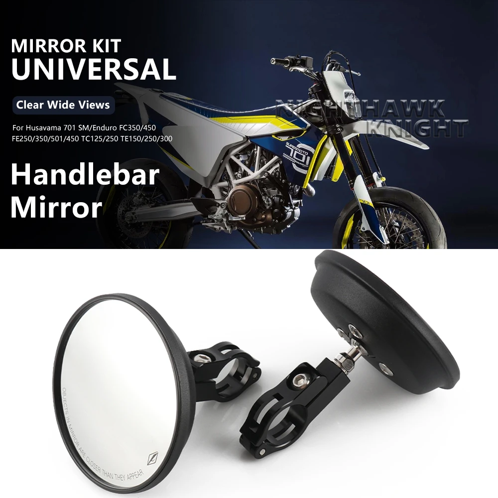 Für Husavarna 701 SM/Enduro FC350/450 FE250/350/501/450 TC125/250 Motorrad CNC 22 MM Rundgriff Rückspiegel Weitwinkel Spiegel