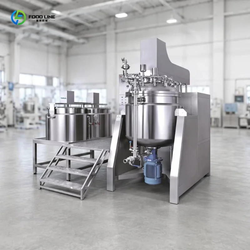 Vertical & Horizontal Vacuum Homogeneous Emulsifier Machine For Skin Care Gel Vacuum Stirring Emulsification