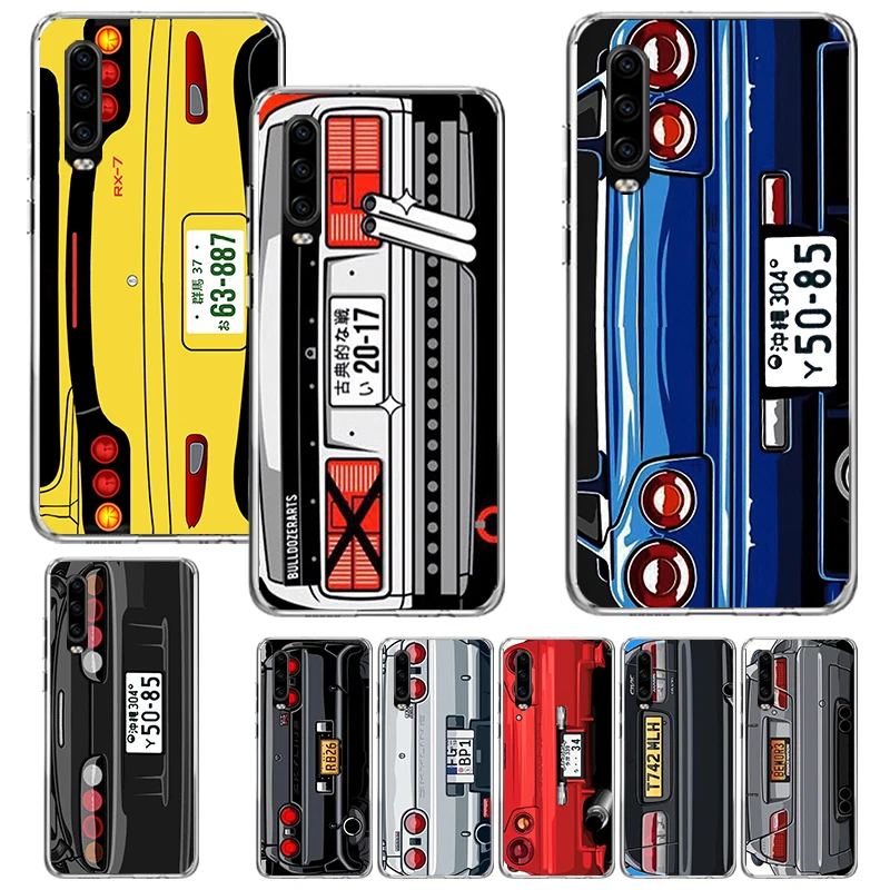 Japan Anime Initial D Car Taillight Print Soft Case for Huawei P40 P50 P30 P20 P10 Lite Phone Shell Mate 10 20 30 40 Pro Pattern