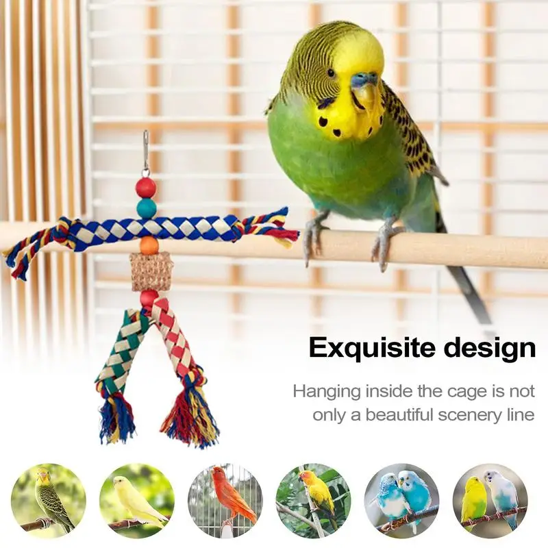 

5pcs Bird Cage Parrot Toy colorful paper tube toy set Parrot chewing toys Boredom Relief For Cockatiels Cockatoos Macaws
