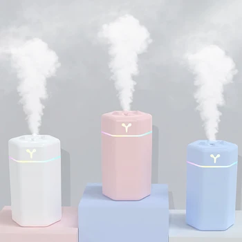 Umidificatore USB da tavolo Nebulizzazione domestica Umidificatore per auto Purificatore Luci ambientali