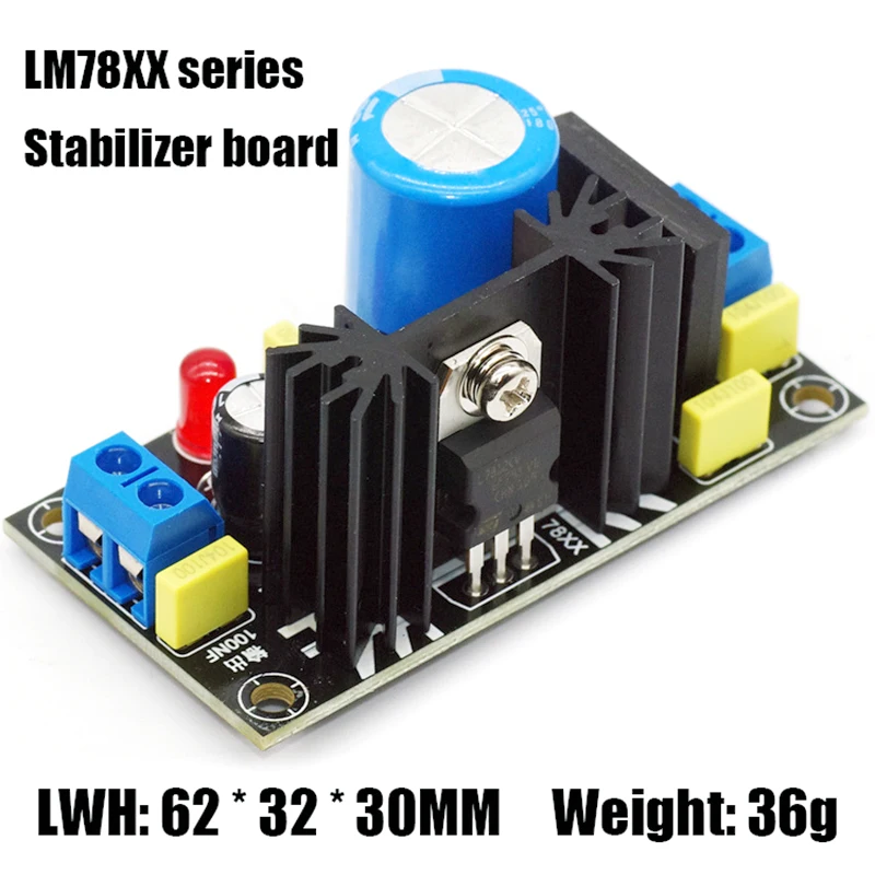 LM317 DC adjustable voltage regulator power supply board LM7805/12/15/24 Buck 5V12V15V24V filter capacitor 4A rectifier bridge