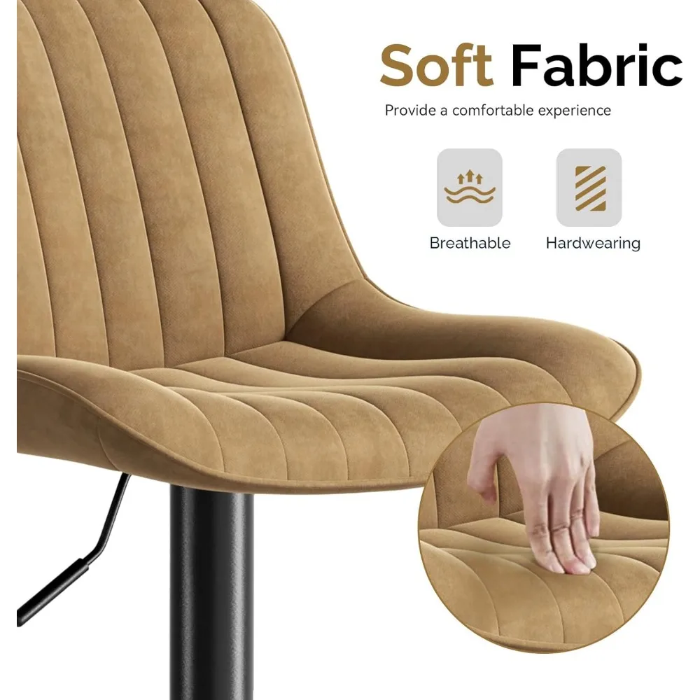 Conjunto de 2 bancos de bar, barras de ilha ajustáveis giratórias de cozinha de 30 polegadas