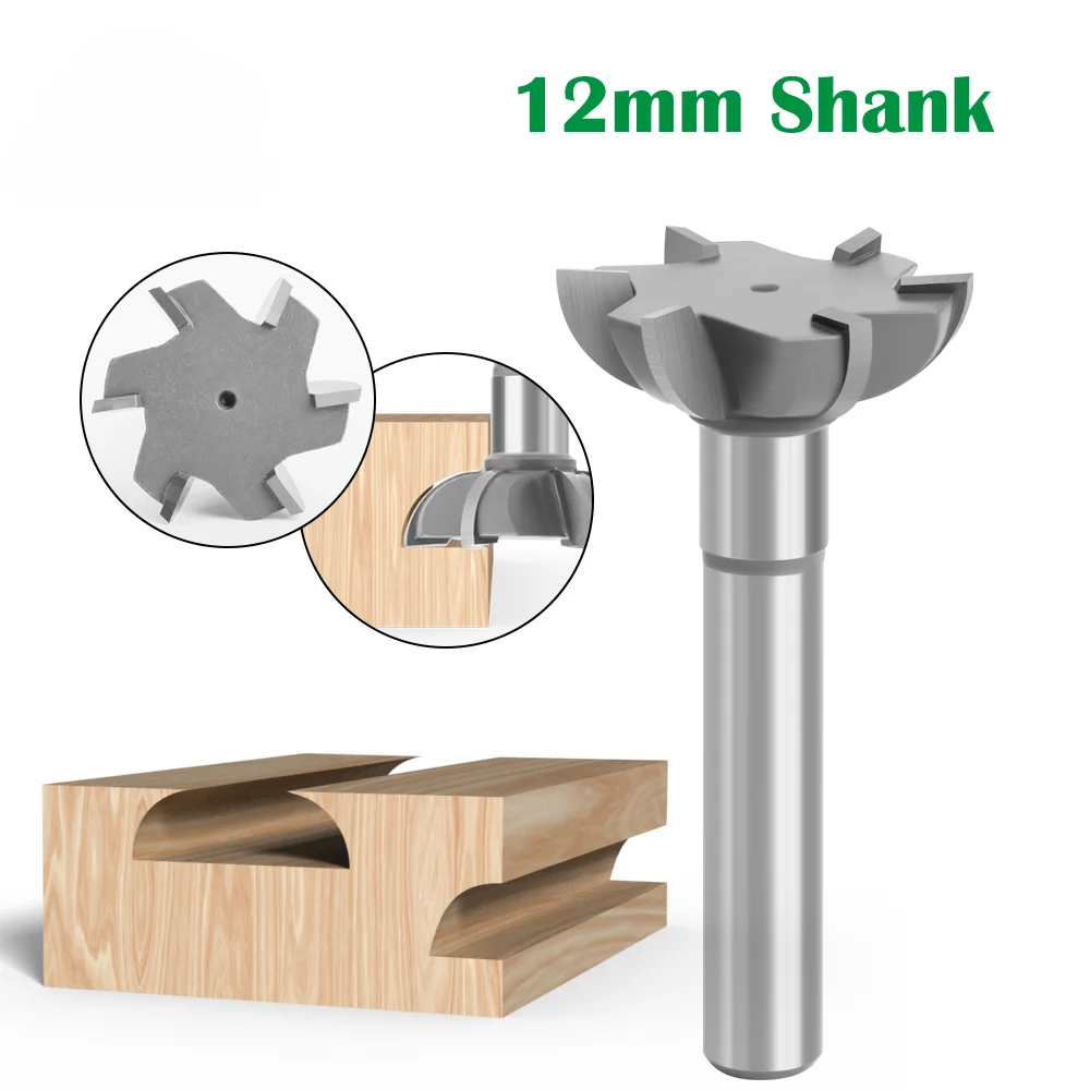 

12mm Shank Alloy Cove Bit 6 Edge Finger Grip Router Bit Milling Cutter For Woodworking Engraving Machine