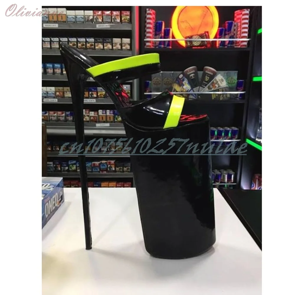 Pole Dance Black and Yellow Slippers Sexy Super Stiletto High Heel Platform Hot Girls Fashion Women Shoes 2026 Women Dance Shoes