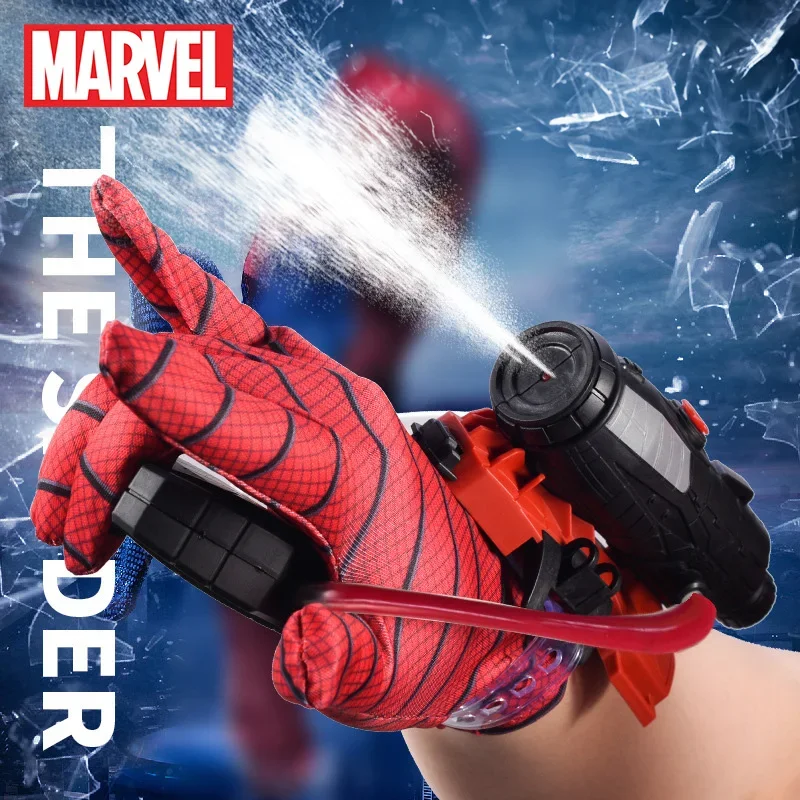 New Marvel Spiderman Figure Launcher Set Children\'s Outdoor Gams Water Gun Cosplay Glove Launcher Wrist Set Toys for Kids Gift