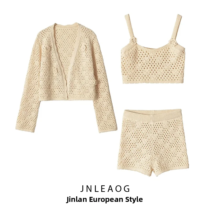 JNLEAOG Summer New Fashion Design Sense Quality All-match Embroidered Set Women's Fashionable Ensemble Autumn Spring Summer