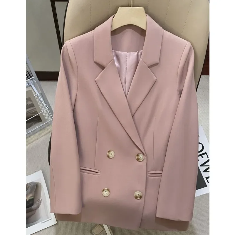 Literary Retro Double Breasted Suit Jacket Loose Coat Autumn New Suit