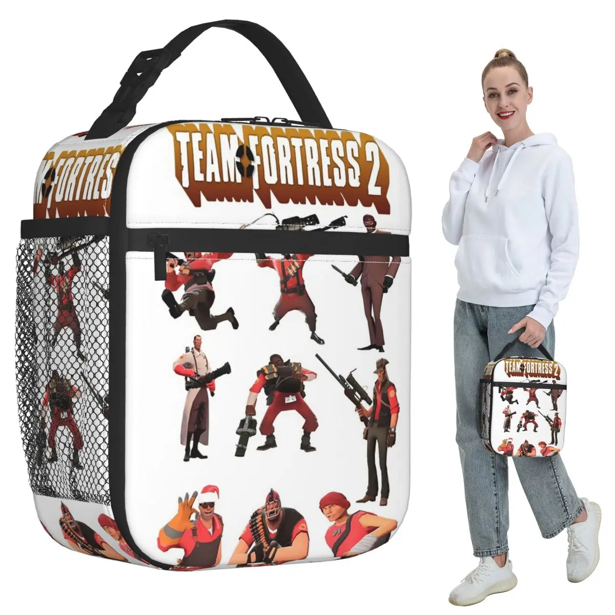 Team Fortress 2 TF2 Insulated Lunch Bag for Kids School Cooler Thermal Food Box Tote Portable Lunch Boxes Container