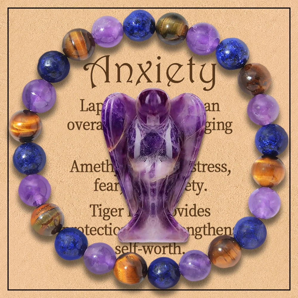 2pcs/set Healing Crystals To Eliminate Worries: Natural Amethyst - Lapis Lazuli, Enhance Self-protection, Heal Yourself