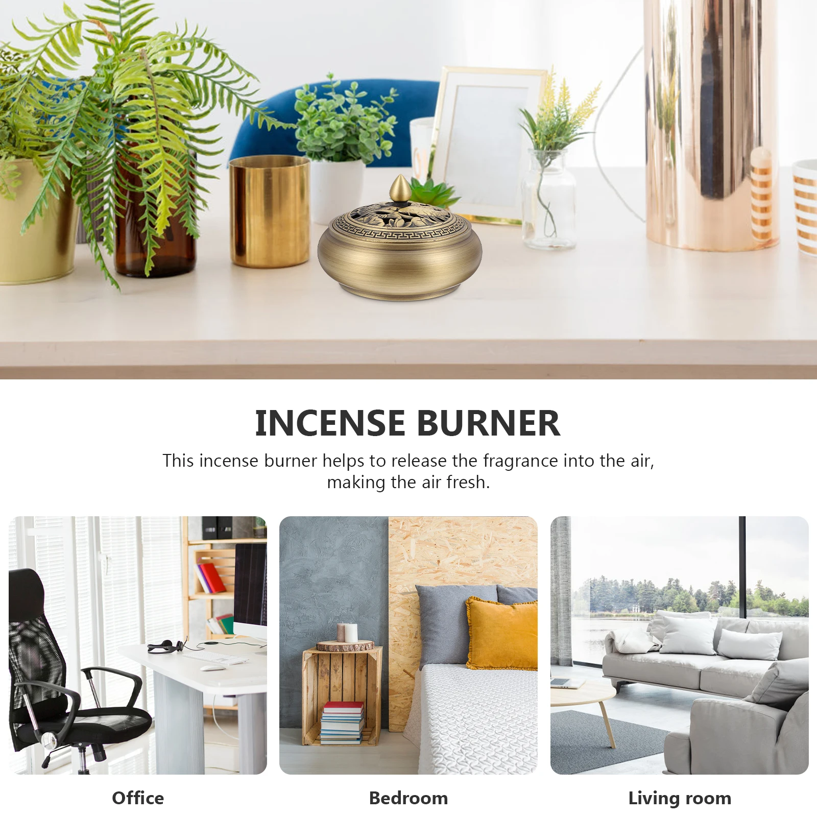 

Pure Copper Incense Burner Decorative Aroma Stove Zen Censer Artware Home Furnace Desk Aromatherapy Stove Tea Ceremony Aroma