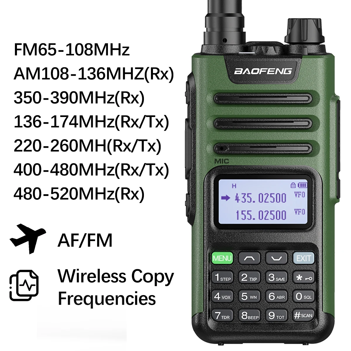 Baofeng M-13 프로 에어 밴드 워키토키, 무선 복사 주파수, 장거리 C타입 NOAA AM UV-5R, K5 햄, 양방향 라디오, 10W, 1 개, 2 개