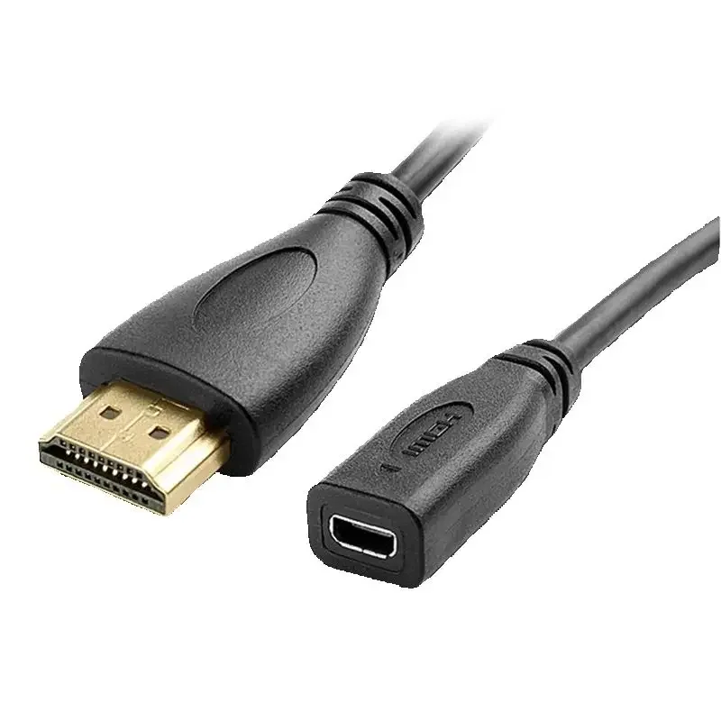 15cm Micro Mini HDMI-compatible Socket Female To HDMI-compatible Male Adapter 4K Hdmi Male Cable