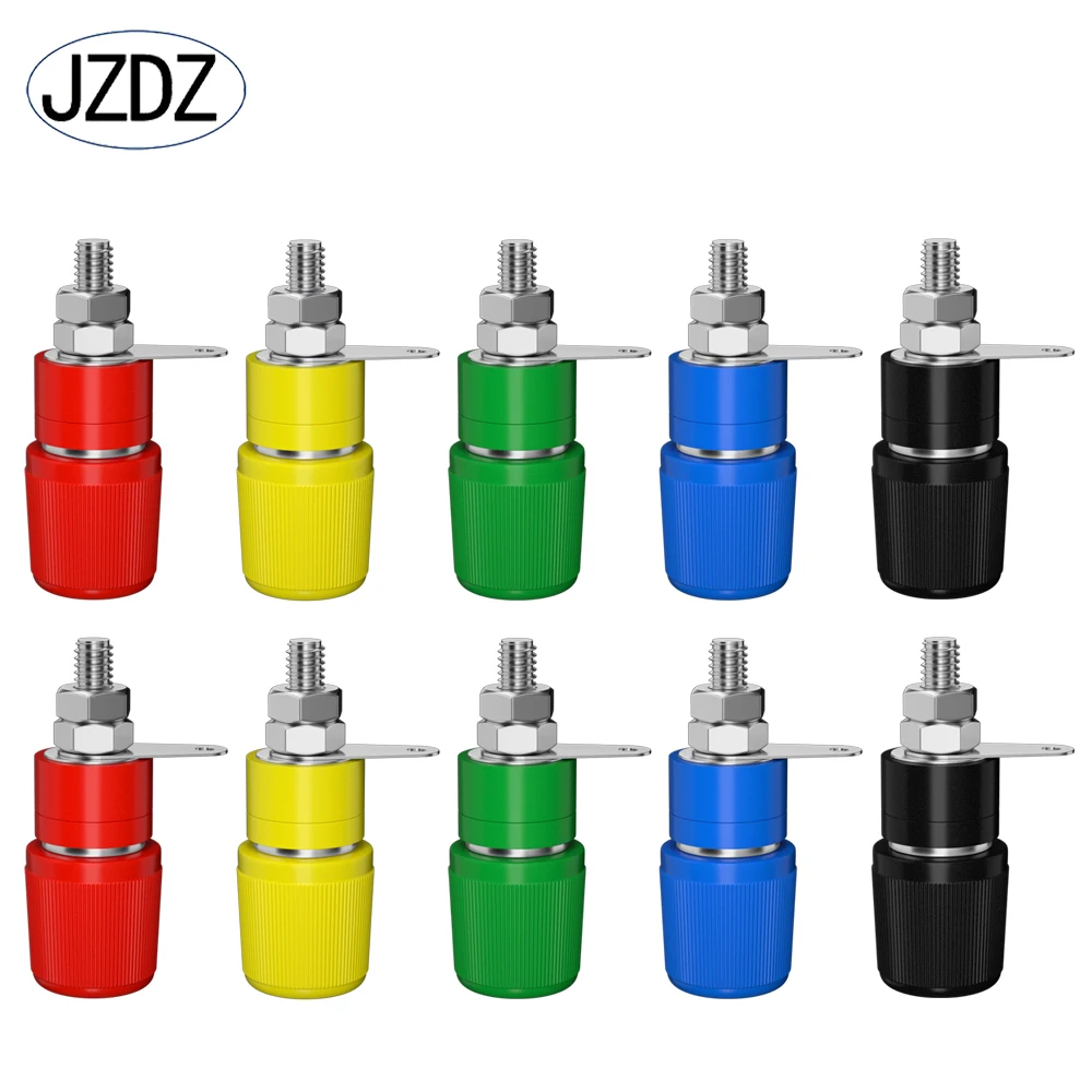 

JZDZ 10pcs 4mm Banana Socket Binding Post Nut Banana Plug Jack Electrical Connector Terminal DIY Parts J.50002