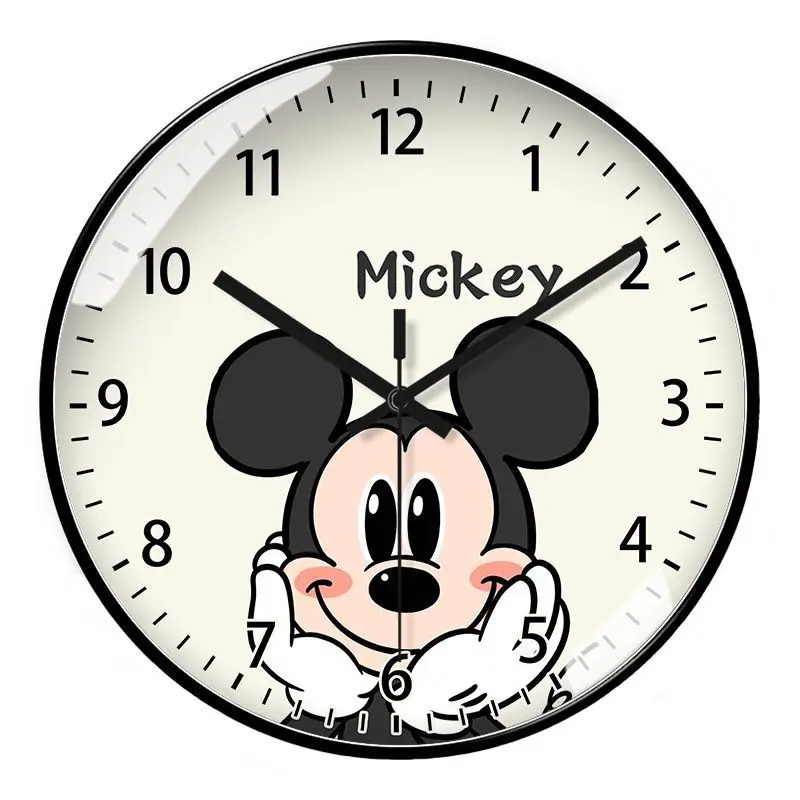 Reloj de pared de salón creativo Mickey y Minnie dibujos animados kawaii reloj de pared del dormitorio de los niños reloj de cuarzo silencioso de dibujos animados
