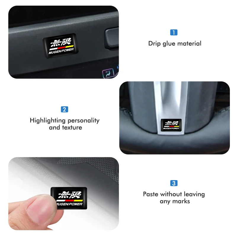 Car Logo Decorative Stickers Door Modified Sticker Accessories For Honda Mugen Power Accord Civic vezel Crv City Jazz Hrv