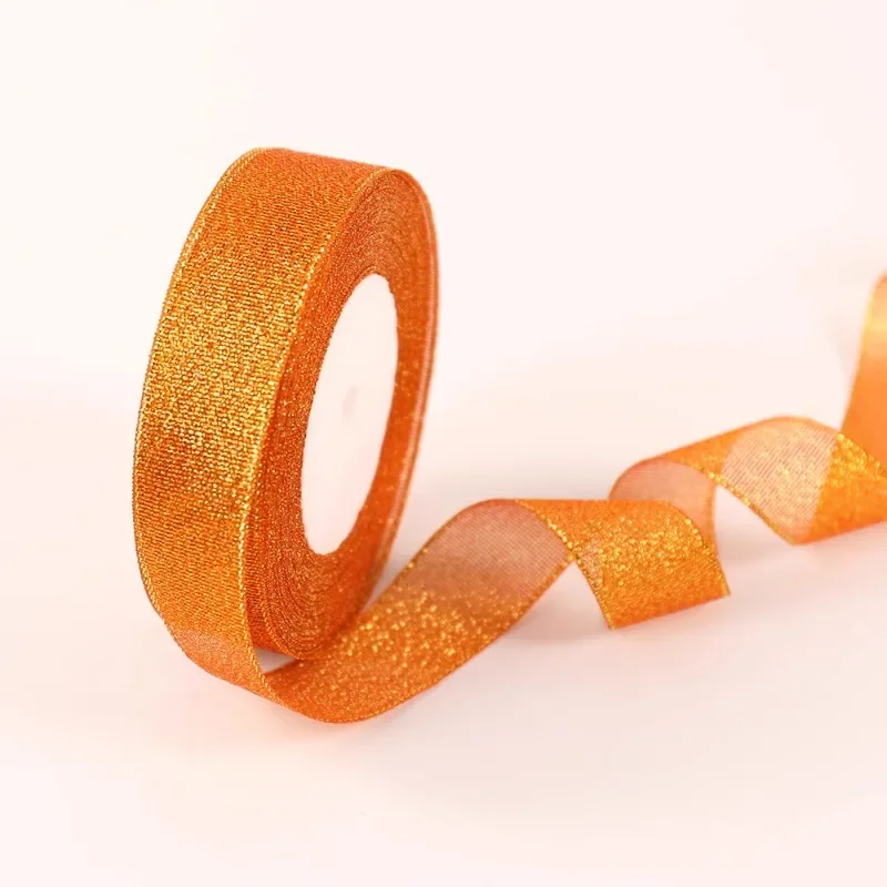 2.5cm 22meters Colorful Onion Glitter Ribbon for Wedding Christmas Party Clothing Handmade Decoration Supplies Gift Packaging