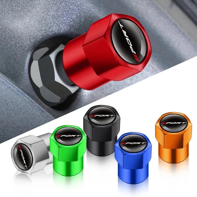 4Pcs Universal Car Tire Valve Caps Aluminium Alloy Seal Tire Valve Stem Caps Dust Proof Covers For Cars Truck Motorcycle Bicycle