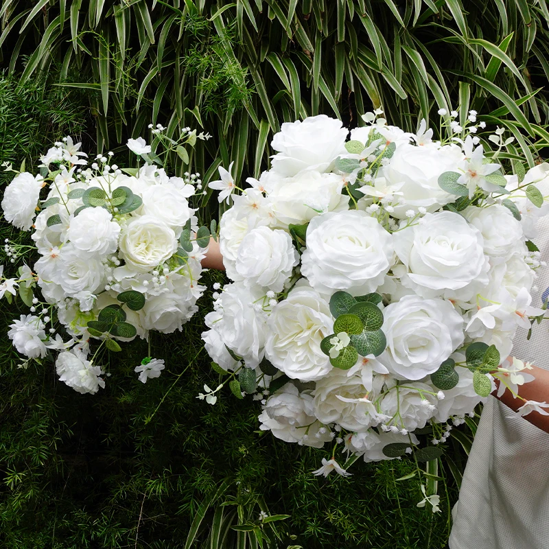 40 cm Neue Simulierte Weiße Blume Ball Hochzeit Decor Pfingstrose Rose Blume Ball Party Hochzeit Bühne T Bühne Straße Führende dekor Blumen – Detail 8