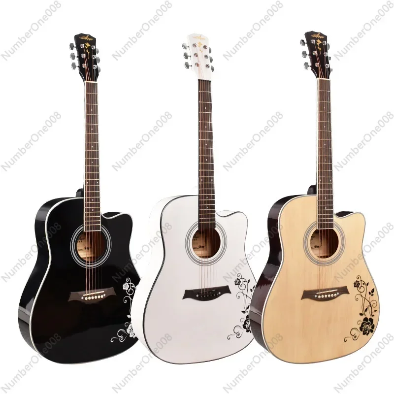 40 Inch 41 Inch Beginner Folk Acoustic Guitar Missing Corners Novice Entry Guitar Jita Instrument Exquisite Tenghua